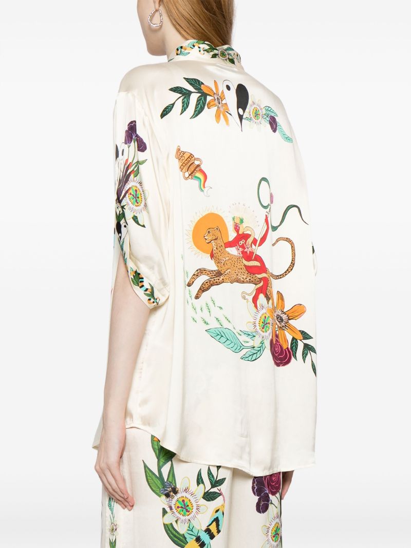 Yellow Meagan Artwork-print Shirt