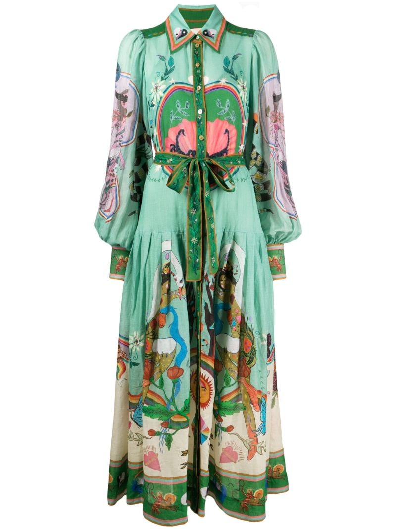 Multicolour Evergreen Artwork-print Dress