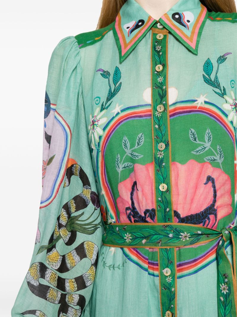 Multicolour Evergreen Artwork-print Dress