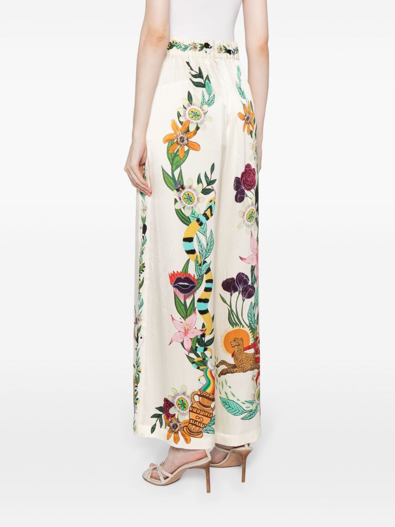 Yellow Meagan Silk Palazzo Pants