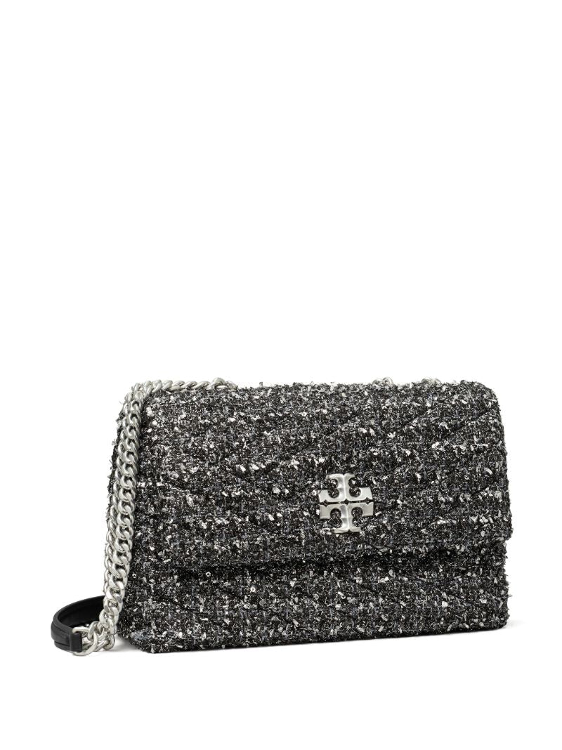 Black Small Kira Tweed Shoulder Bag