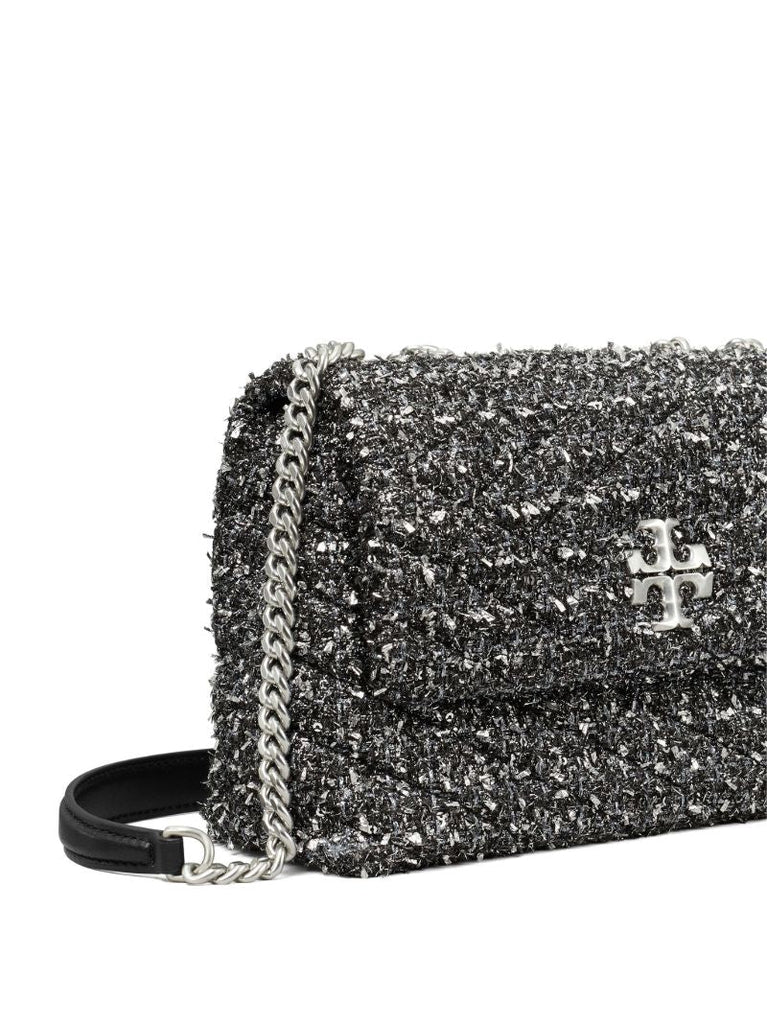 Black Small Kira Tweed Shoulder Bag