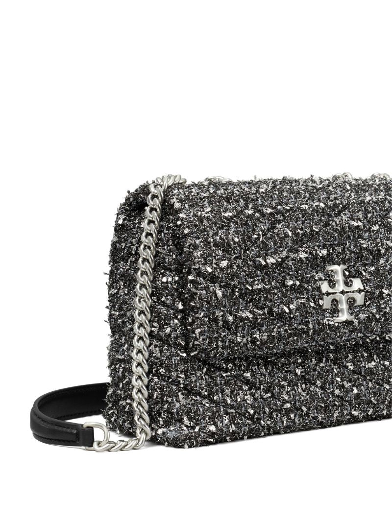 Black Small Kira Tweed Shoulder Bag