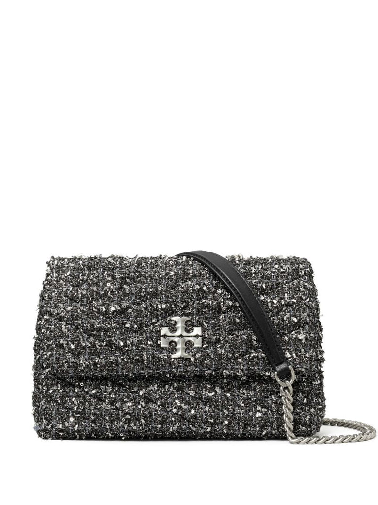 Black Small Kira Tweed Shoulder Bag