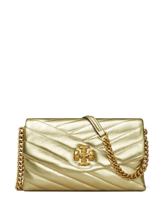 Gold Kira Leather Wallet on Chain
