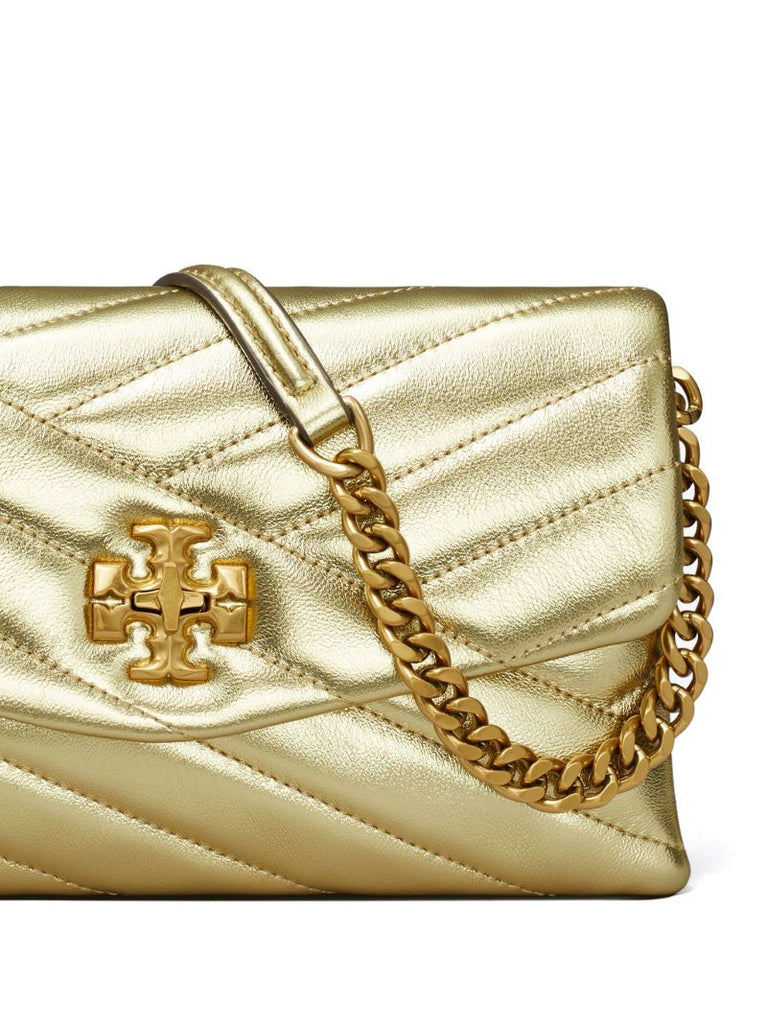 Gold Kira Leather Wallet on Chain