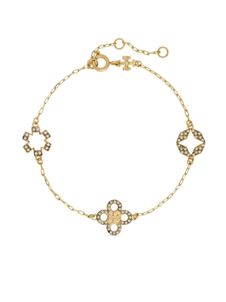 Gold-tone Kira Clover Crystal Chain Bracelet