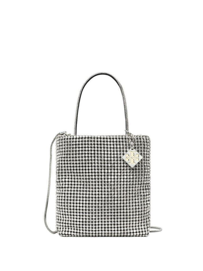 Silver Night Owl Crystal-embellished Mini Tote Bag