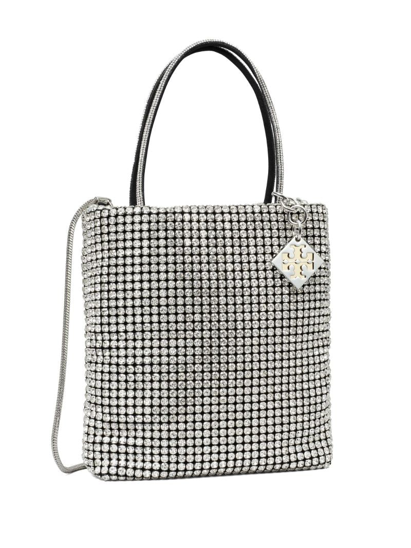 Silver Night Owl Crystal-embellished Mini Tote Bag