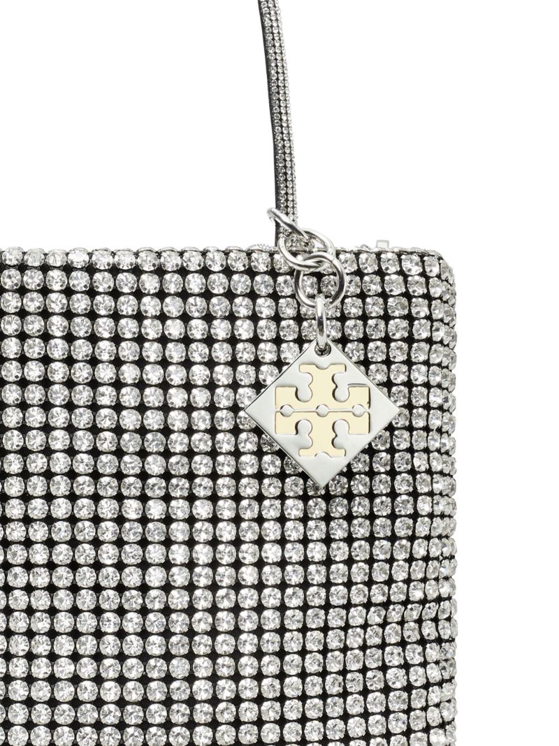 Silver Night Owl Crystal-embellished Mini Tote Bag