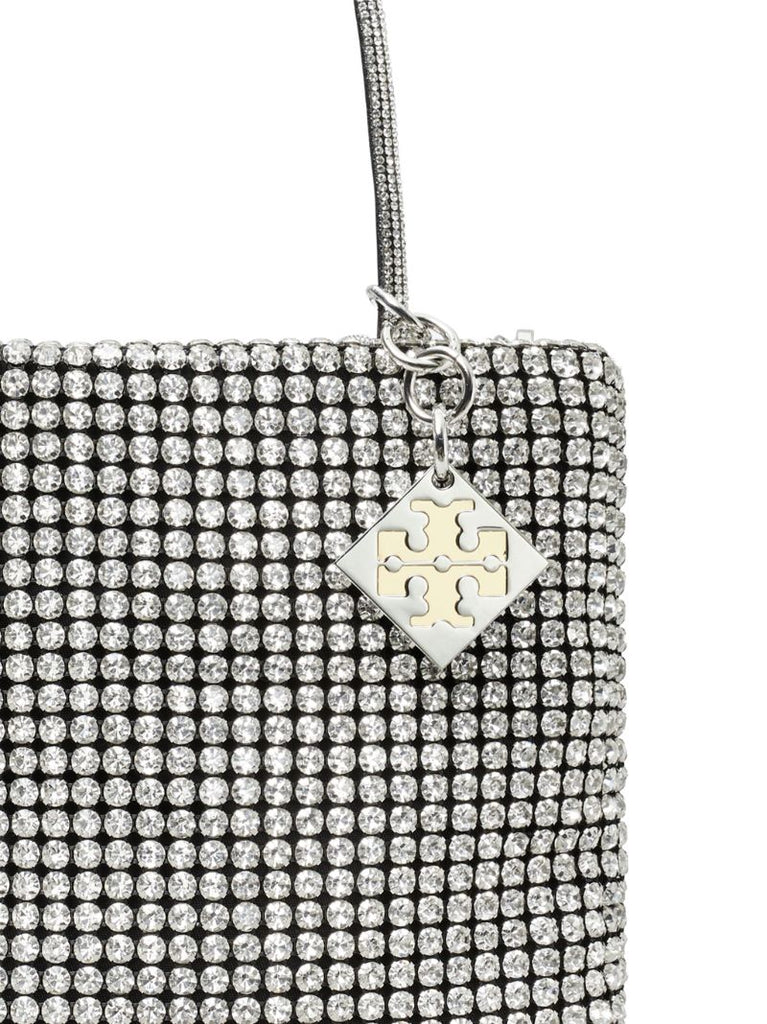 Silver Night Owl Crystal-embellished Mini Tote Bag