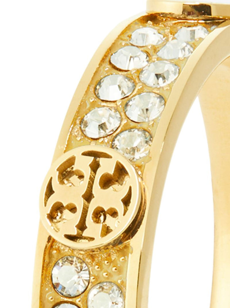 Gold-tone Miller Stud Crystal Ring