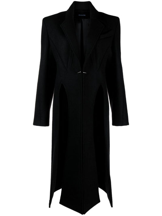 Black Single-breasted Wool Coat