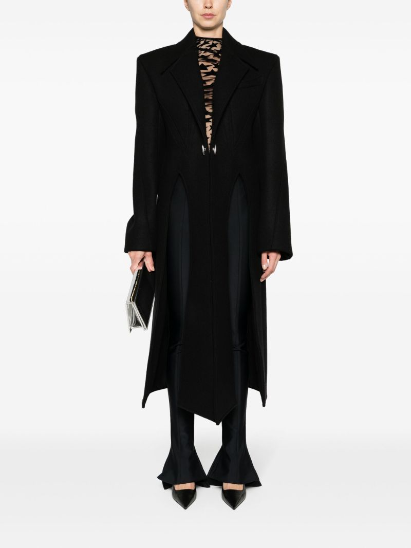 Black Single-breasted Wool Coat
