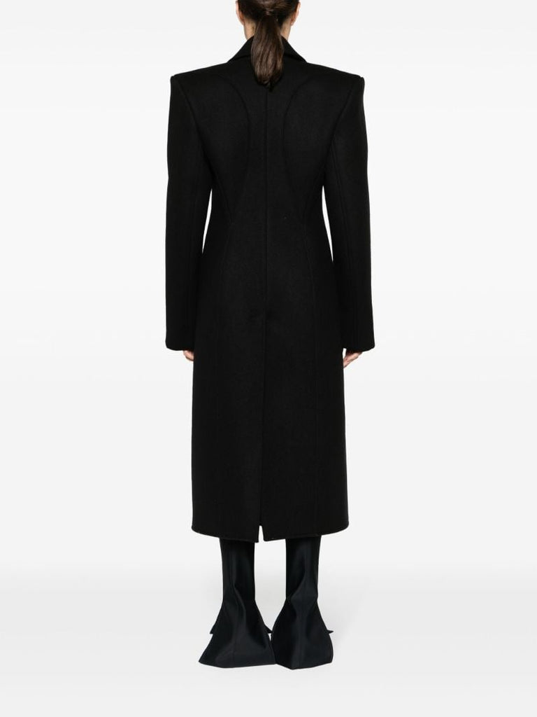 Black Single-breasted Wool Coat