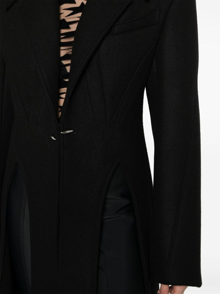 Black Single-breasted Wool Coat
