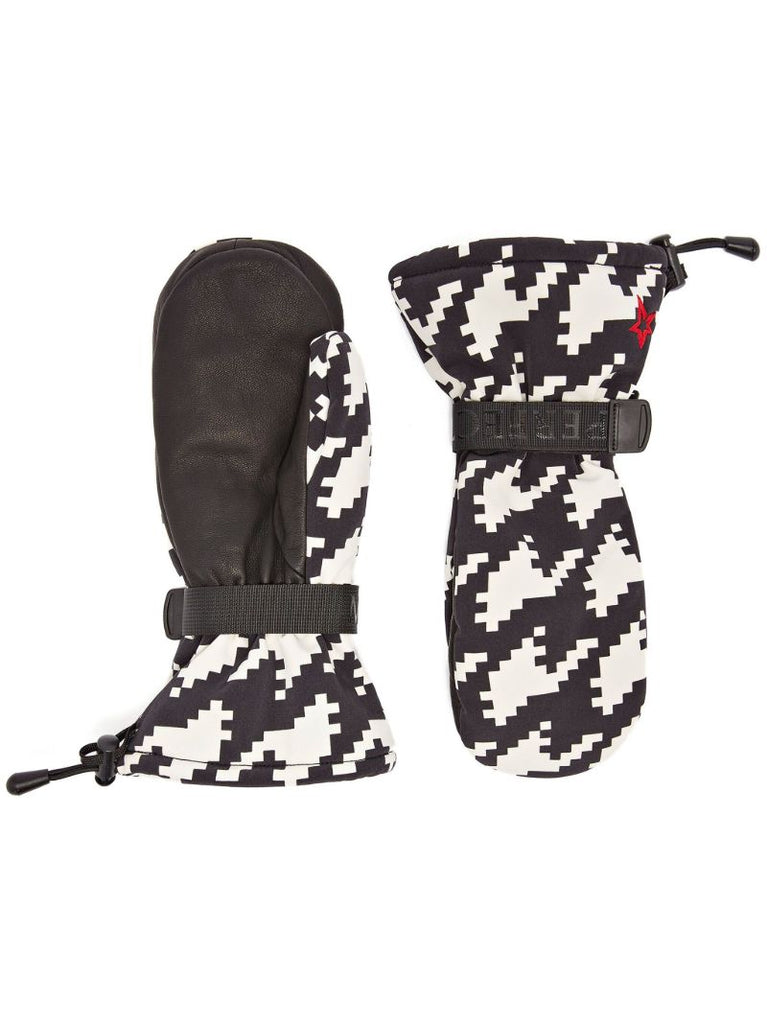 Black Davos Houndstooth Print Gloves