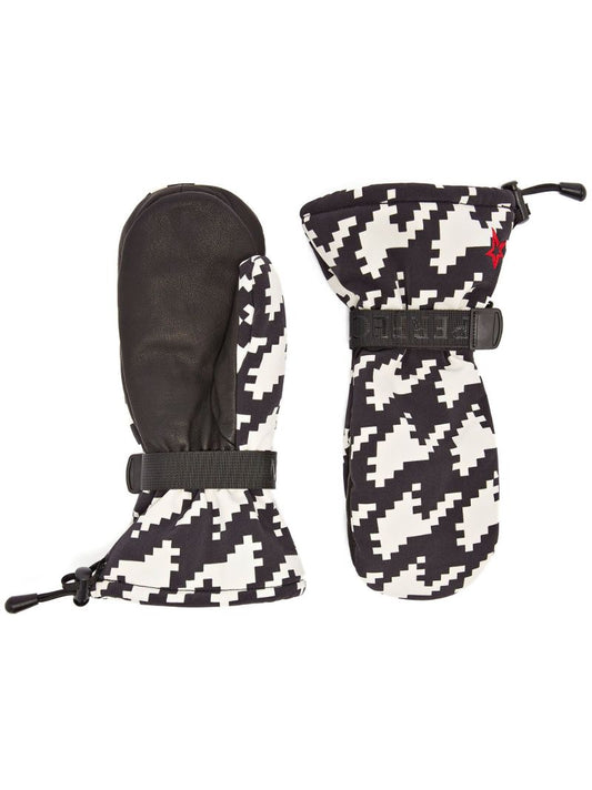 Black Davos Houndstooth Print Gloves