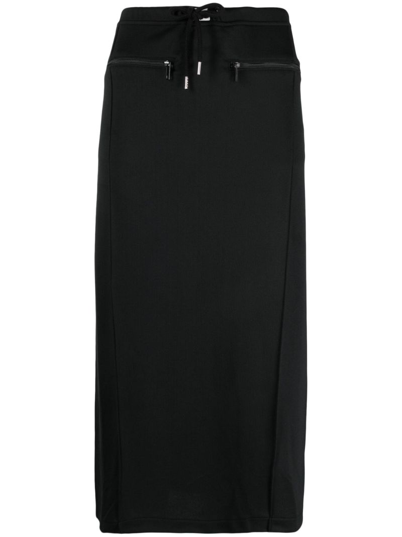 Black Tracksuit Interlock Long Skirt