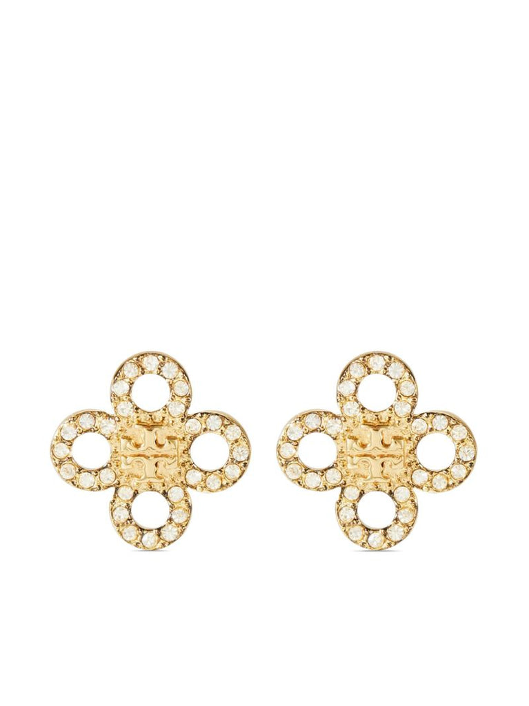 Gold-tone Kira Clover Crystal Earrings