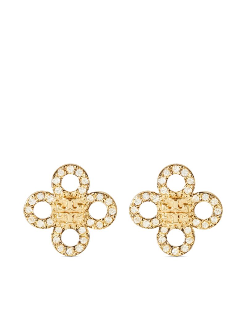 Gold-tone Kira Clover Crystal Earrings