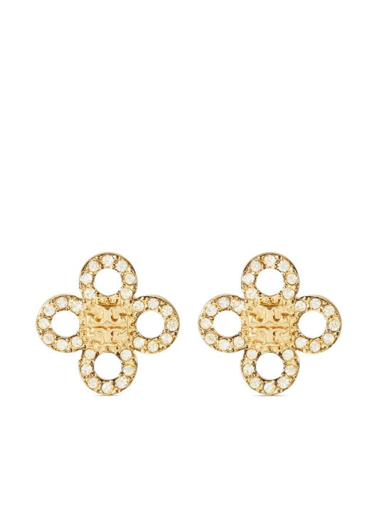 Gold-tone Kira Clover Crystal Earrings