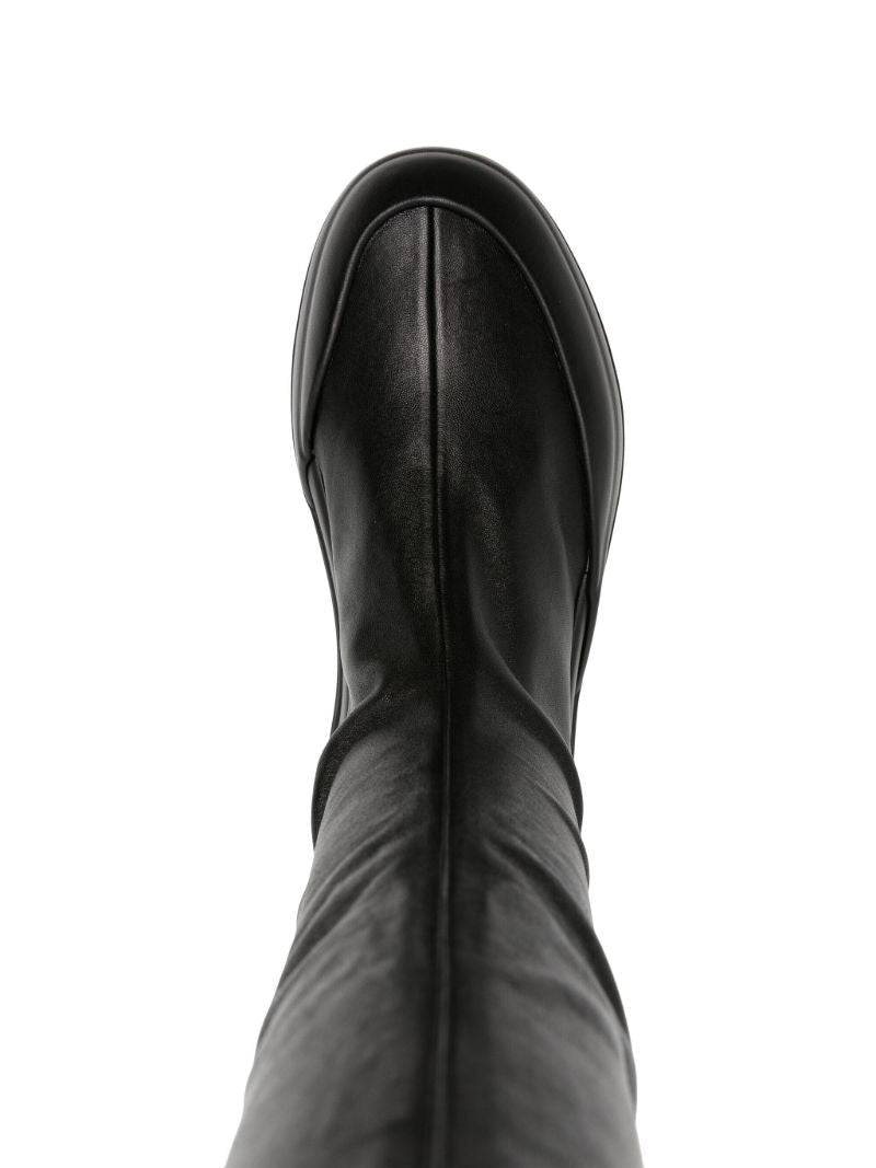 Black Leather Knee-high Boots