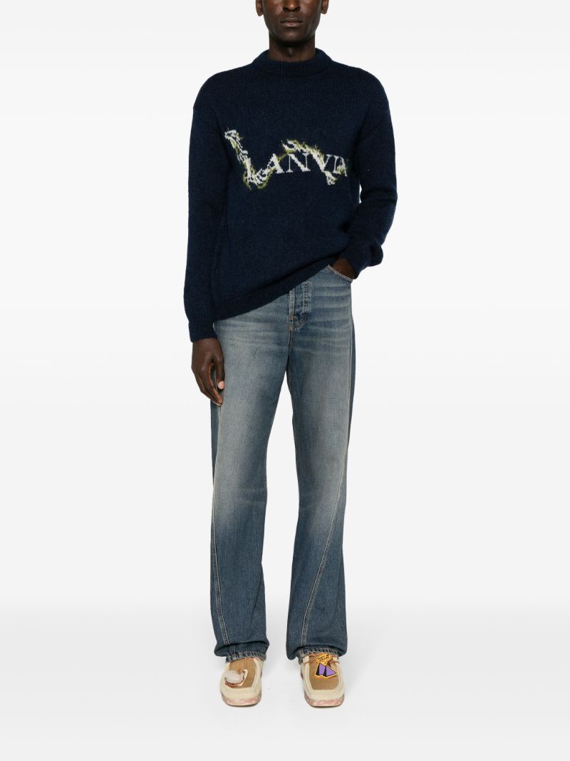 Blue Logo Jacquard Sweater