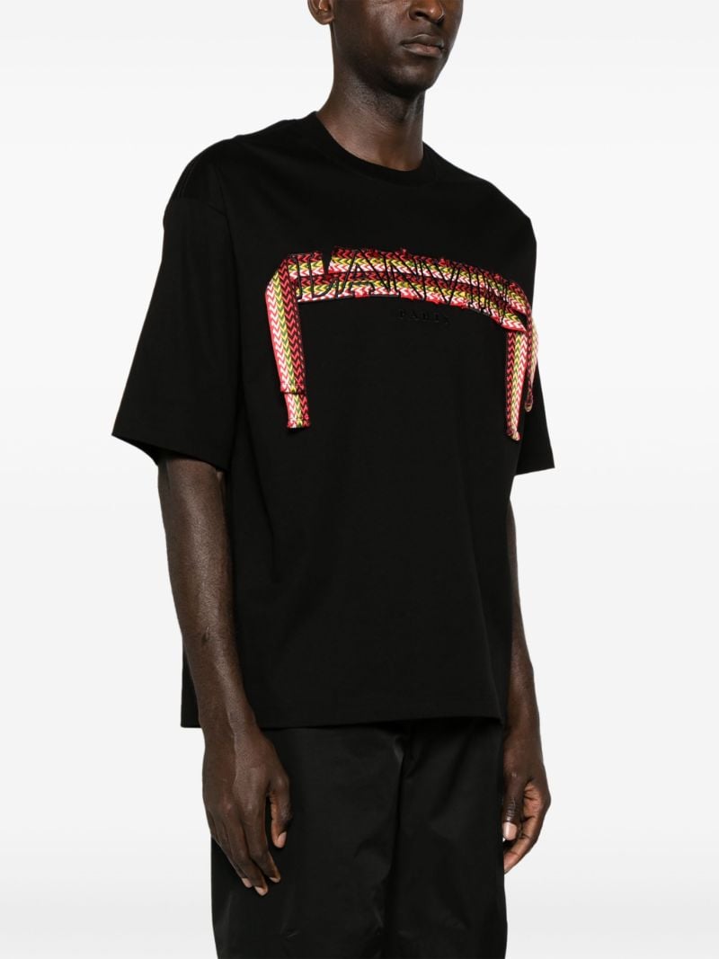 Black Curb Lace Cotton T-shirt