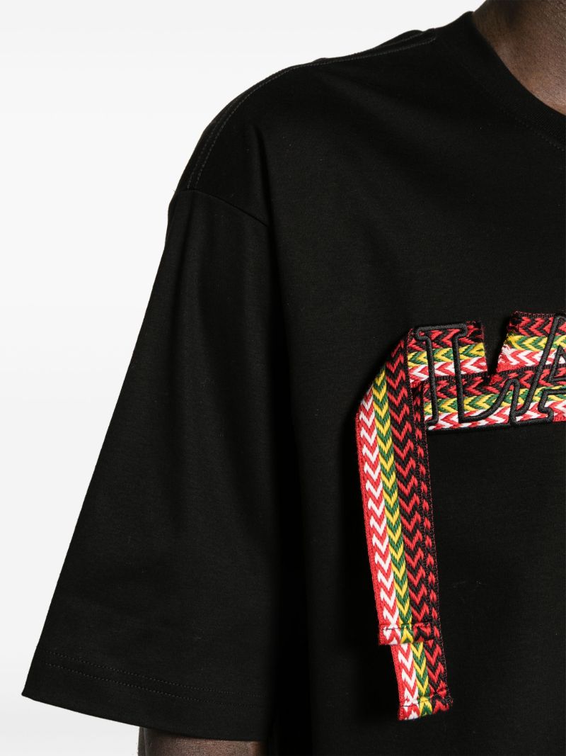 Black Curb Lace Cotton T-shirt