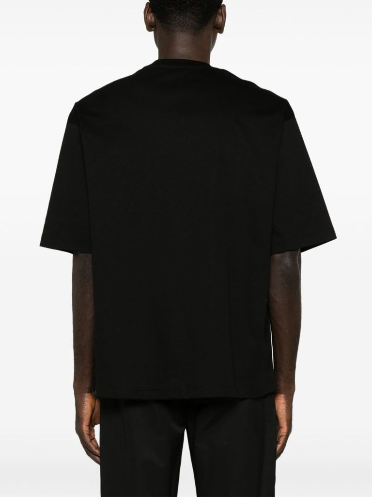 Black Curb Lace Cotton T-shirt