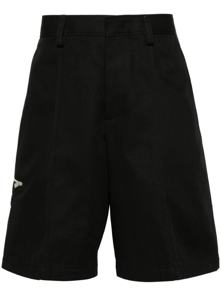 Black Logo-appliquÃ_x0083_Â© Bermuda Shorts