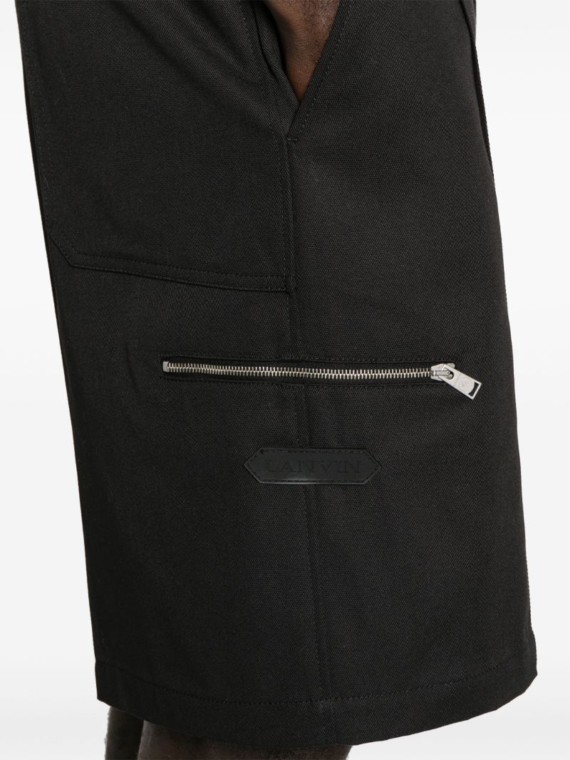 Black Logo-appliquÃ_x0083_Â© Bermuda Shorts