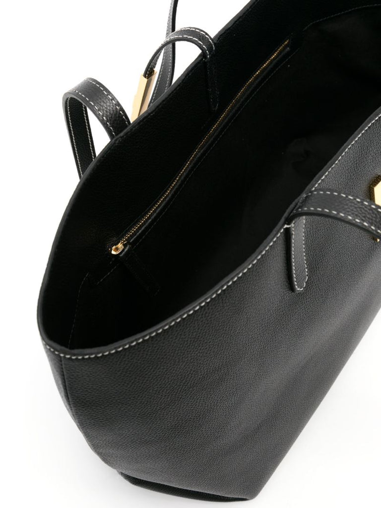 Black Tokyo Leather Tote Bag
