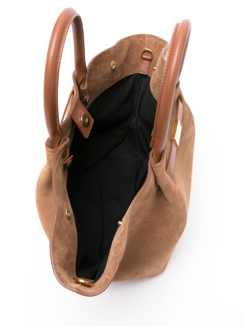 Brown Midi New York Suede Tote Bag