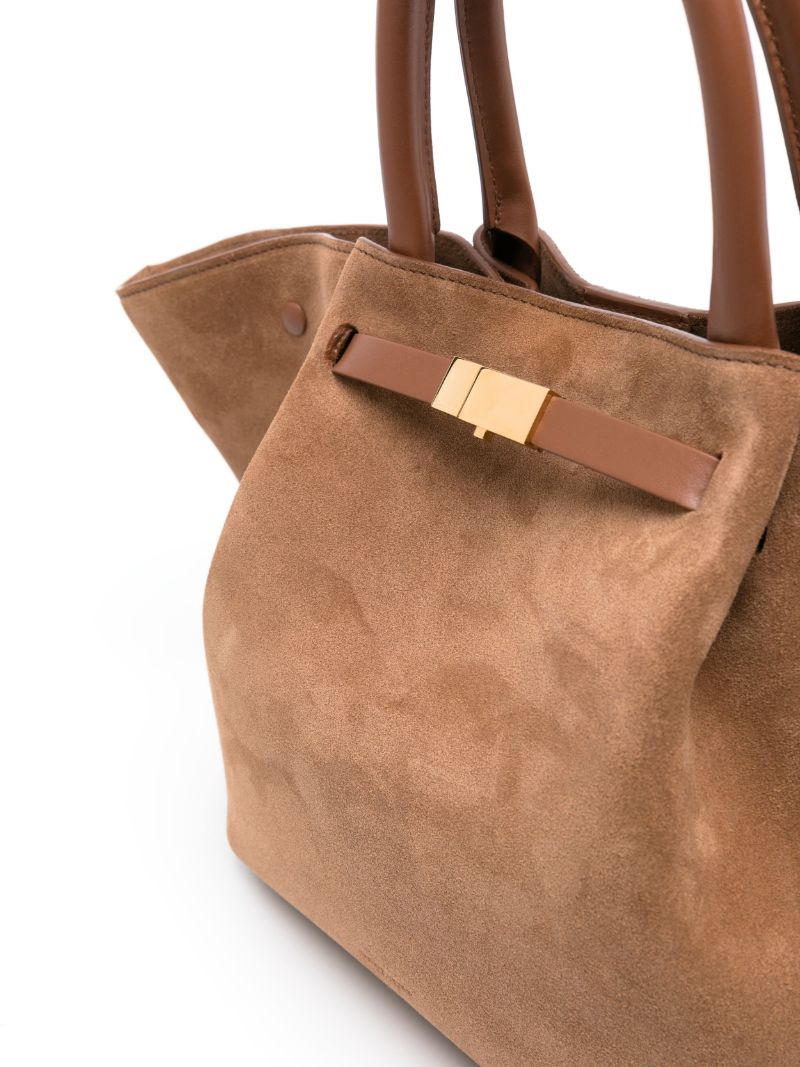 Brown Midi New York Suede Tote Bag