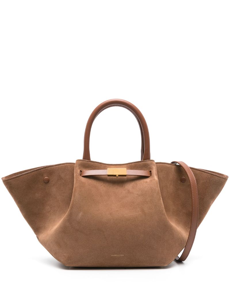 Brown Midi New York Suede Tote Bag