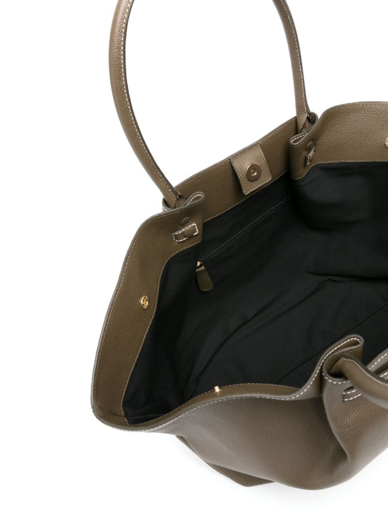 Green the New York Small Leather Tote Bag