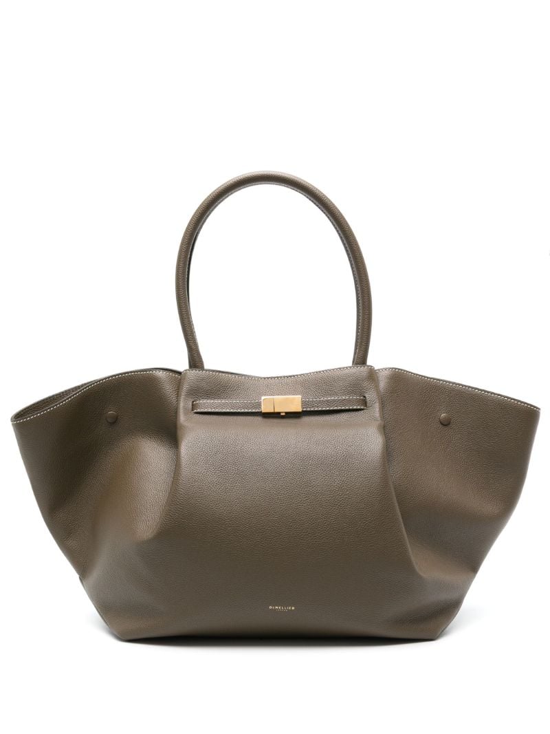 Green the New York Small Leather Tote Bag