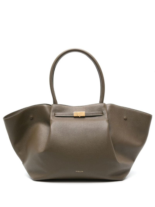 Green the New York Small Leather Tote Bag