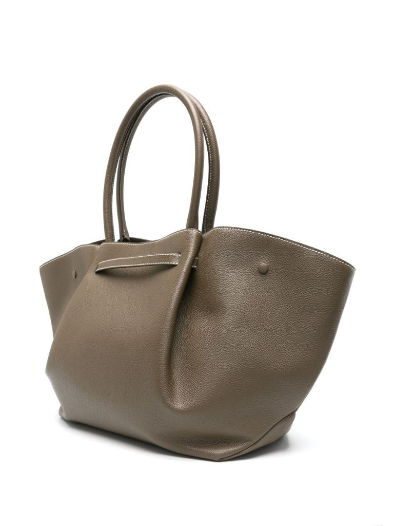 Green the New York Small Leather Tote Bag