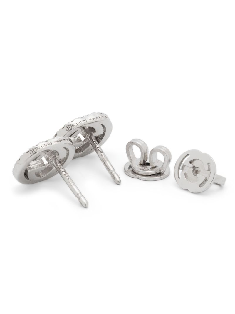 18k White Gold Interlocking G Diamond Earrings