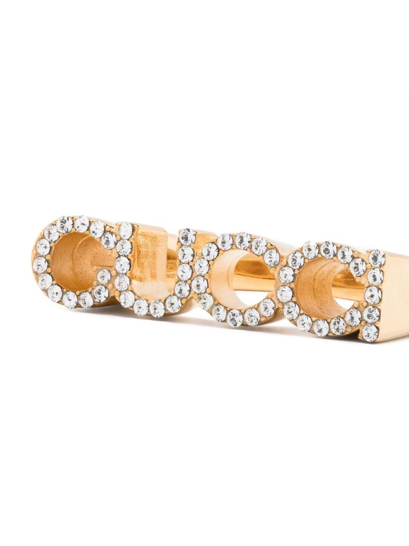 Gold-tone Gucci Letter Crystal Ring