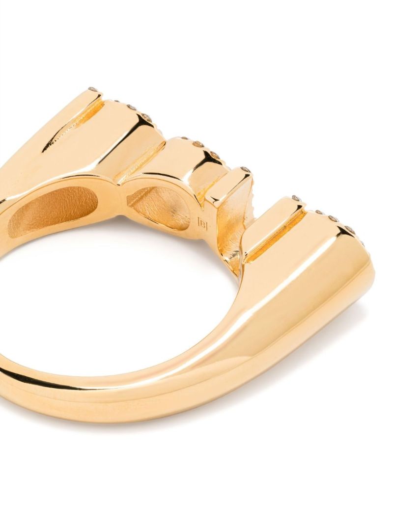 Gold-tone Gucci Letter Crystal Ring