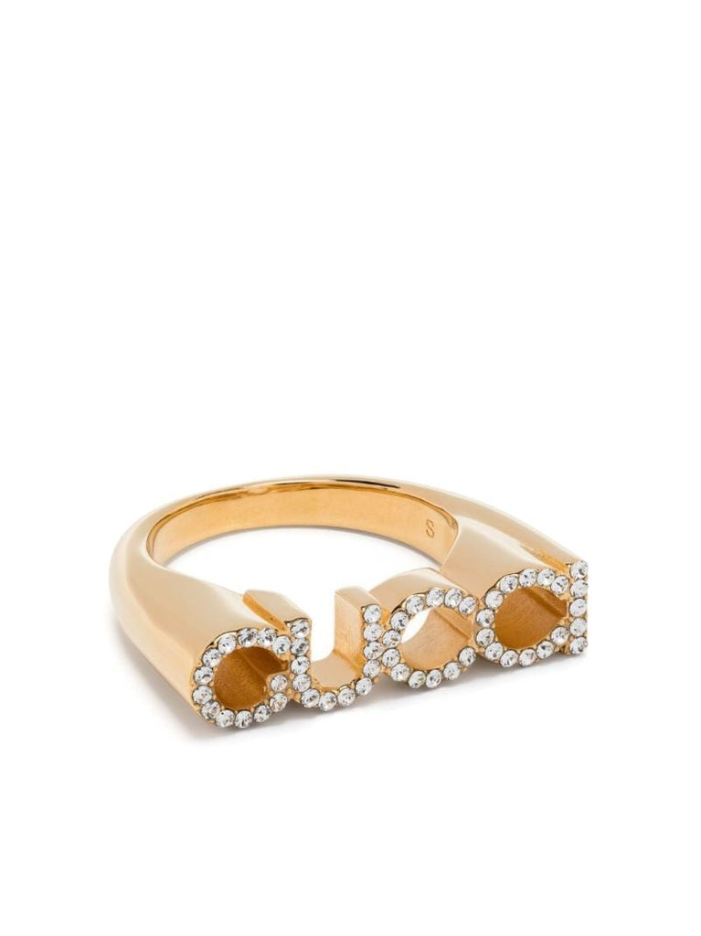 Gold-tone Gucci Letter Crystal Ring