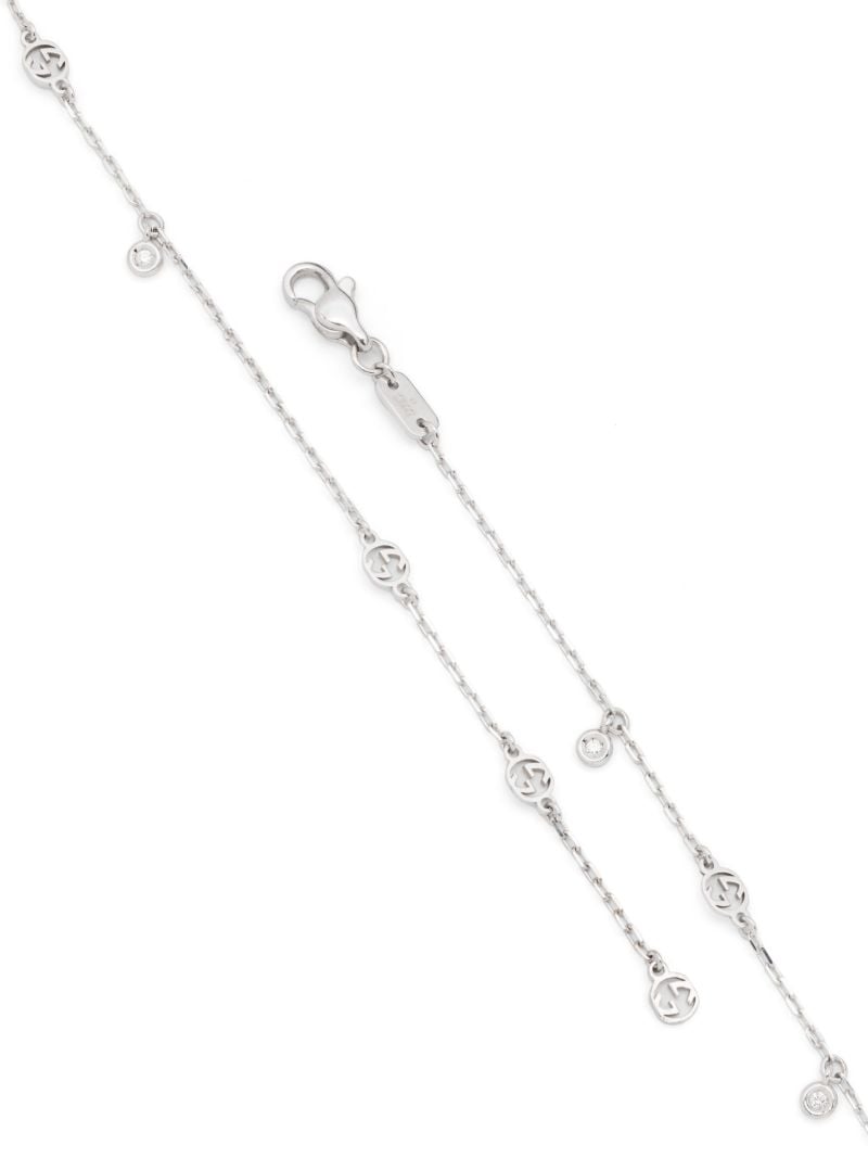 18k White Gold Interlocking G Diamond Necklace