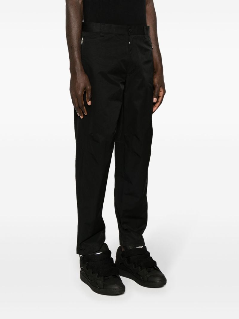Black Biker Tapered Trousers