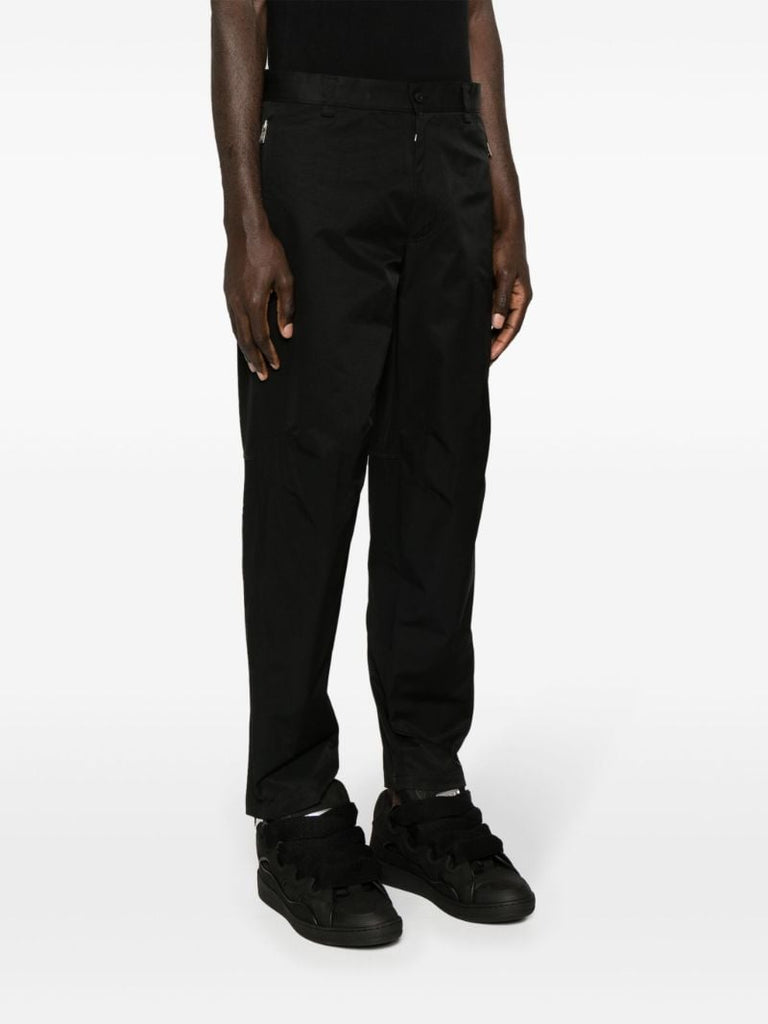 Black Biker Tapered Trousers