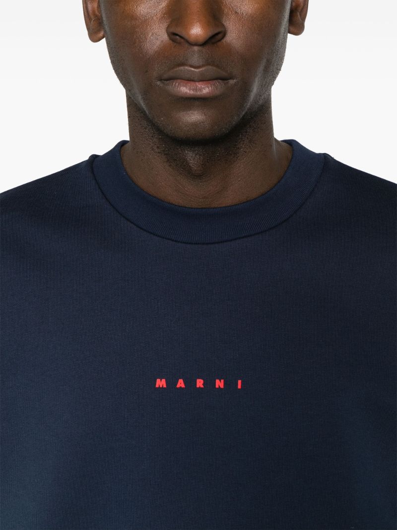 Blue Logo-print Cotton Sweatshirt