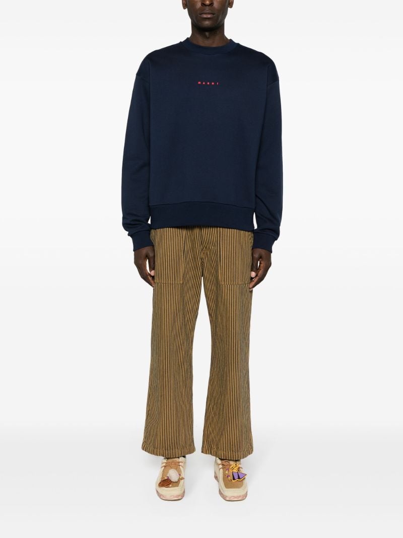 Blue Logo-print Cotton Sweatshirt